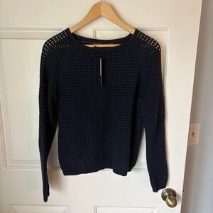 Banana Republic Womens Navy Open-Knit Sweater